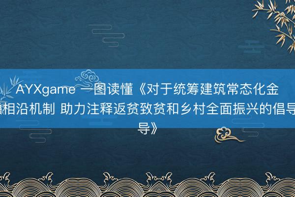 AYXgame 一图读懂《对于统筹建筑常态化金融相沿机制 助力注释返贫致贫和乡村全面振兴的倡导》