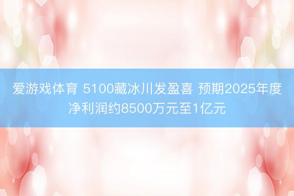 爱游戏体育 5100藏冰川发盈喜 预期2025年度净利润约8500万元至1亿元