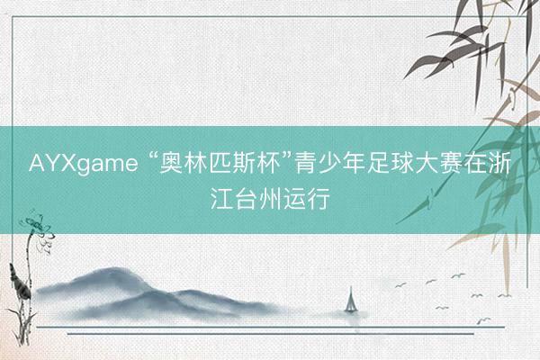 AYXgame “奥林匹斯杯”青少年足球大赛在浙江台州运行