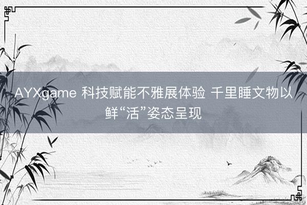 AYXgame 科技赋能不雅展体验 千里睡文物以鲜“活”姿态呈现
