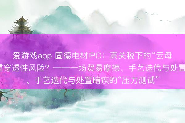 爱游戏app 固德电材IPO:高关税下的“云母铠甲”能否叛逆三重穿透性风险?——一场贸易摩擦、手艺迭代与处置暗疾的“压力测试”