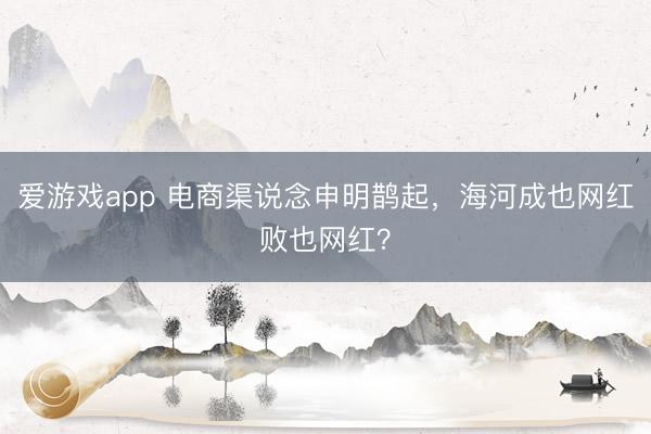 爱游戏app 电商渠说念申明鹊起，海河成也网红败也网红？