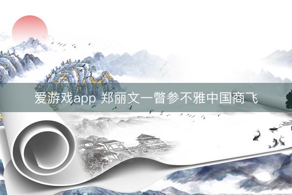 爱游戏app 郑丽文一瞥参不雅中国商飞