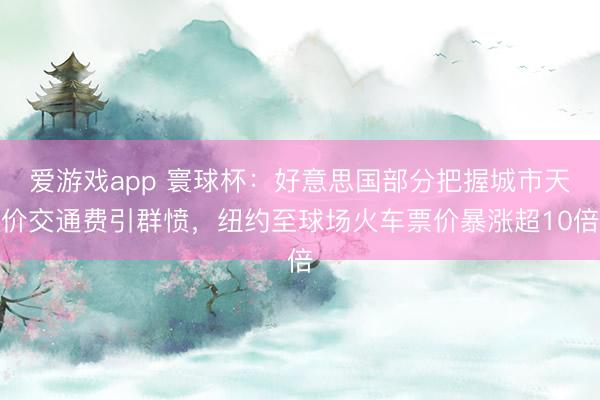 爱游戏app 寰球杯：好意思国部分把握城市天价交通费引群愤，纽约至球场火车票价暴涨超10倍