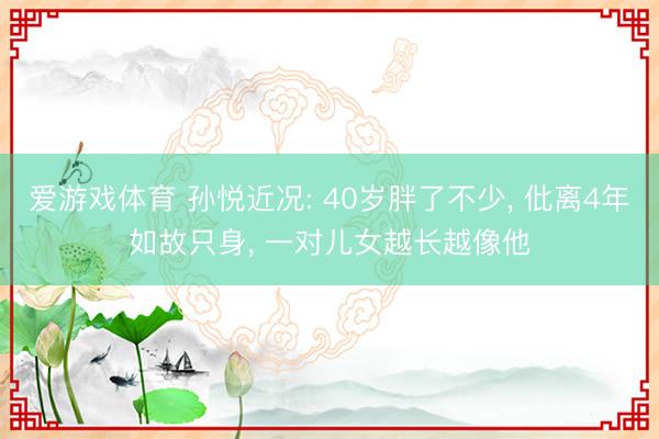 爱游戏体育 孙悦近况: 40岁胖了不少， 仳离4年如故只身， 一对儿女越长越像他